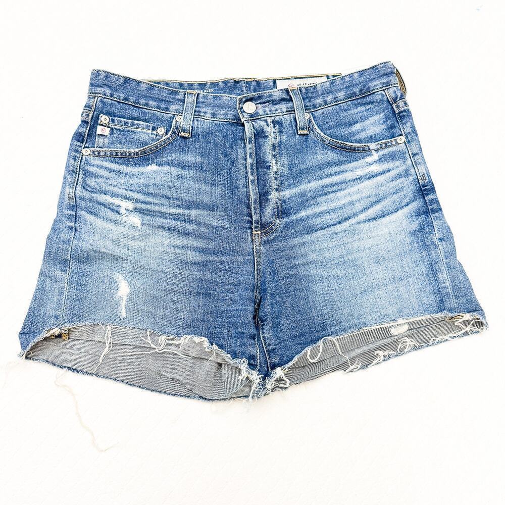 AG The Alex Vintage Boyfriend Short Raw Hem Denim Jean Shorts Size 26